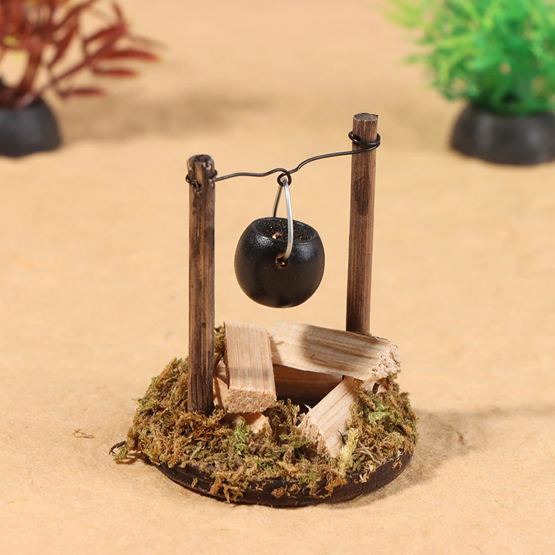 DIY Dollhouse Miniature Outdoor Garden Scene Villa Garden Hanging Stove