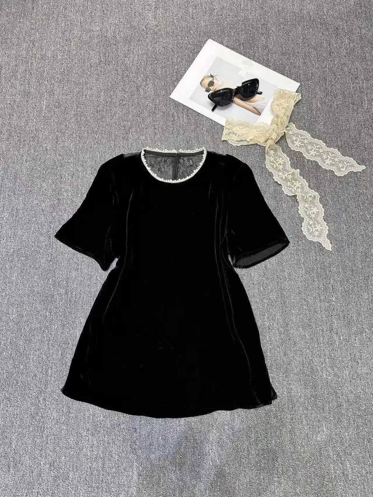 

2025 Women's Clothing Sheer lace back dress 0623
