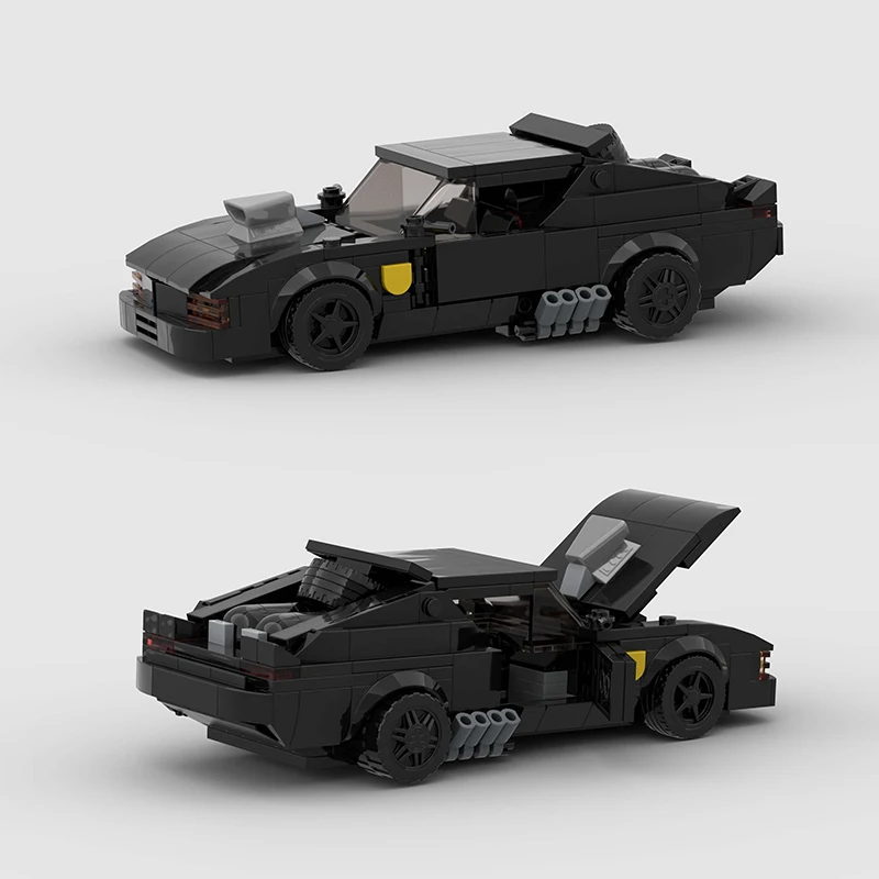 V8 Interceptor MOC Mad Vehicle Max City Racing Sports Car Speed Champion Racer Building Blocks Brick Toys Boys Birthday Gifts