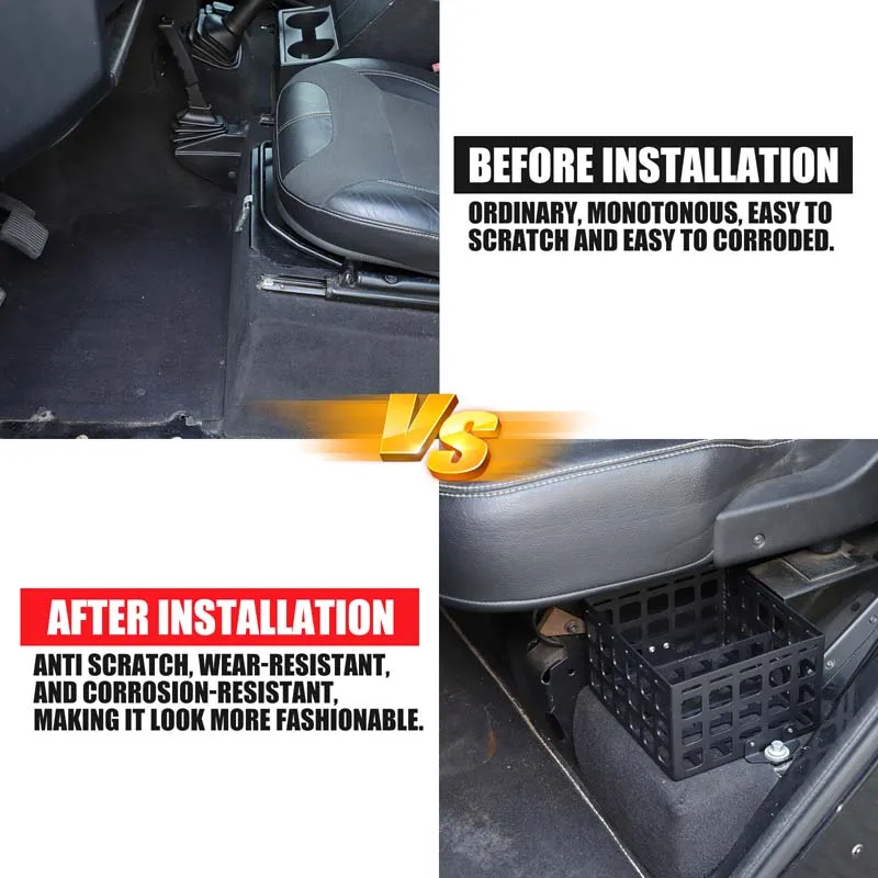 For Land Rover Defender 90 110 2004-2018 Aluminum Alloy Black Car Second Row Seats Both Sides Storage Basket Car Accessories