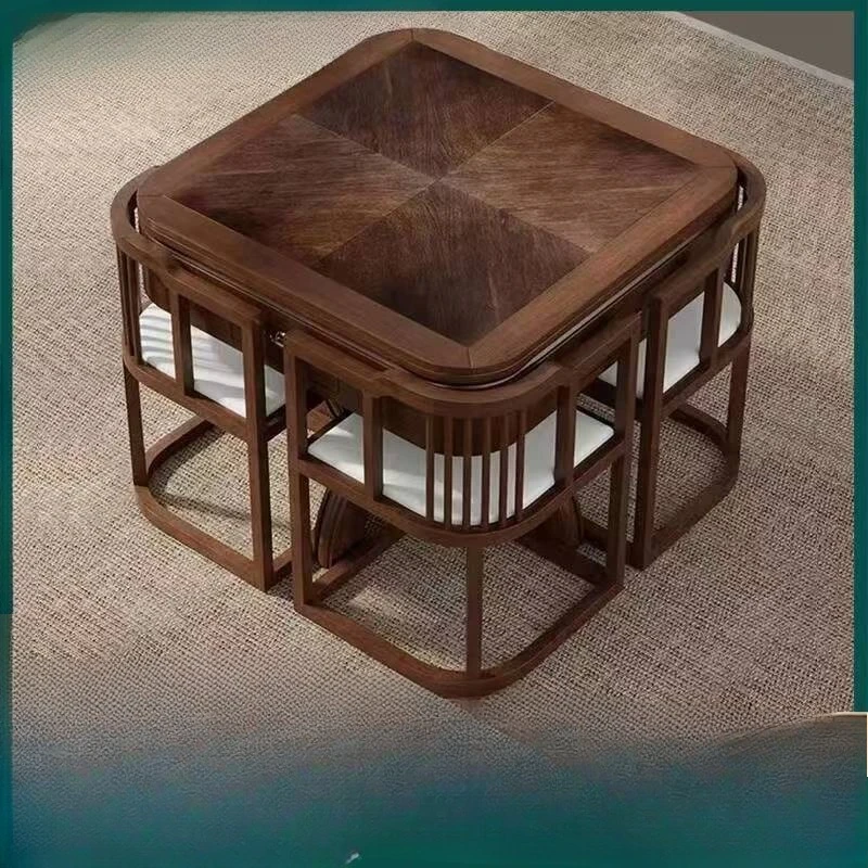 New Chinese-style solid wood mahjong table and dining table dual-purpose, household multi-functional automatic mahjong machine