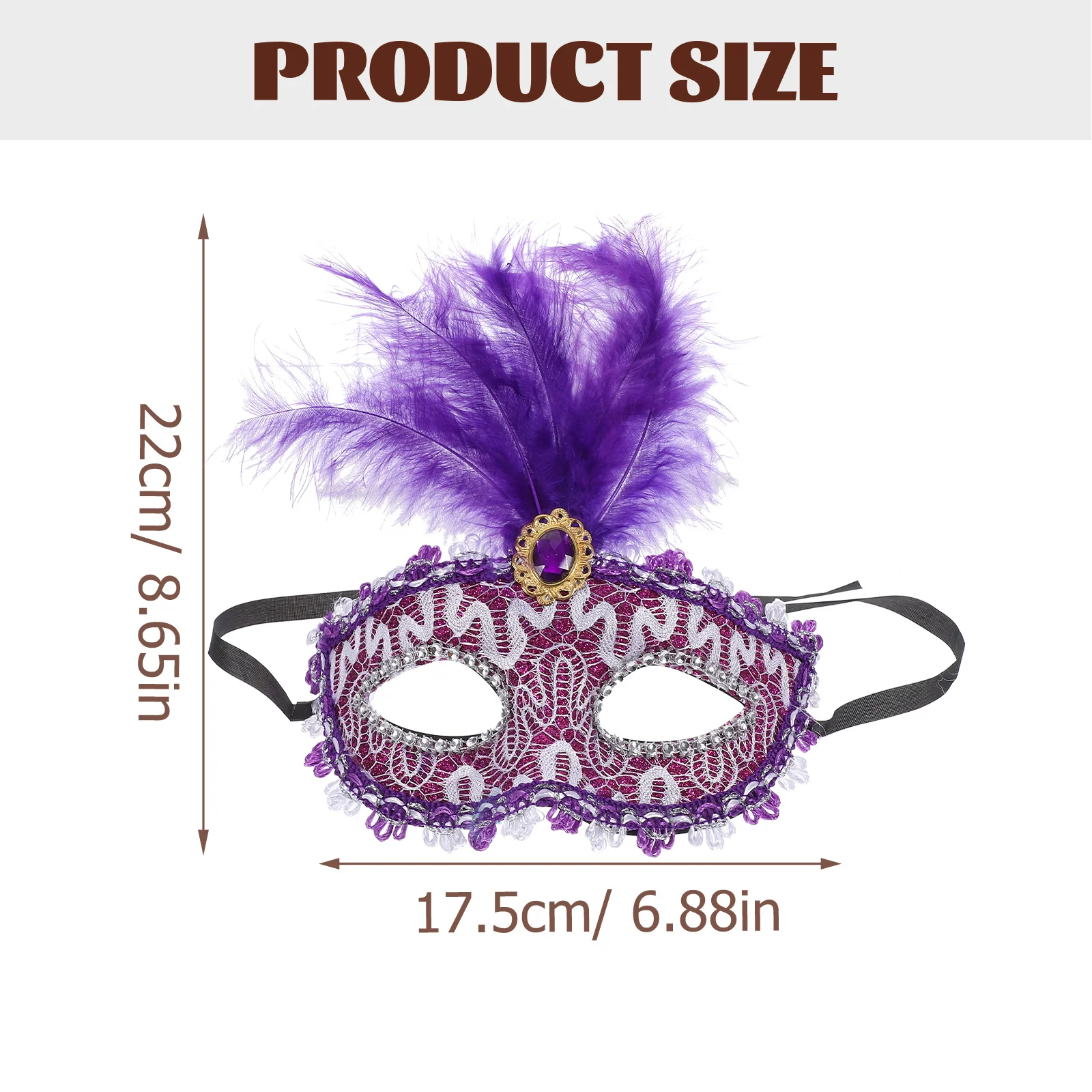 6Pcs Halloween Masquerade Masks Women Half Facial Mask Plume Decoration Party Mask for Cosplay Carnival Masquerade Masks