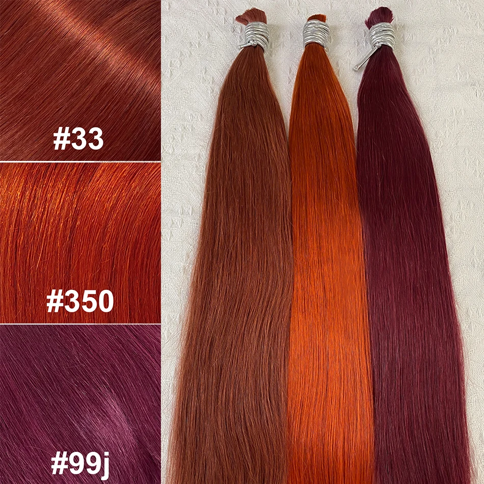 Bulk Hair 100% Real Human Hair Machine Made Virgin Remy Straight Hair Bulk 18-30inch 100g Natural Blonde Hair Extension No Weft