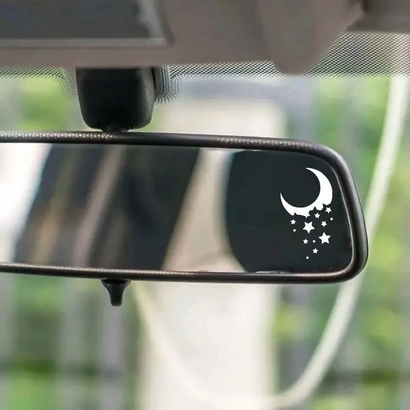 2 Stück Autoaufkleber mit Stern- und Mondspiegeloberfläche – verleihen Ihrer Autodekoration einen magischen Touch, Autoaufkleber