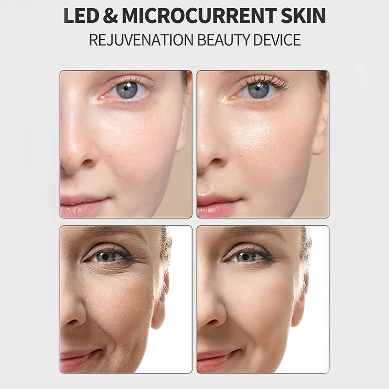 7 Colors Booster EMS Microcurrent Facial Device Lift Massager Anti-Wrinkle Skin Rejuvenation Home Use Beauty Skin Care