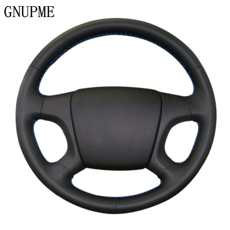 

GNUPME DIY Hand-stitched Soft Artificial Leather Black Car Steering Wheel Cover for Old Skoda Octavia 2005-2009 Fabia 2005-2010