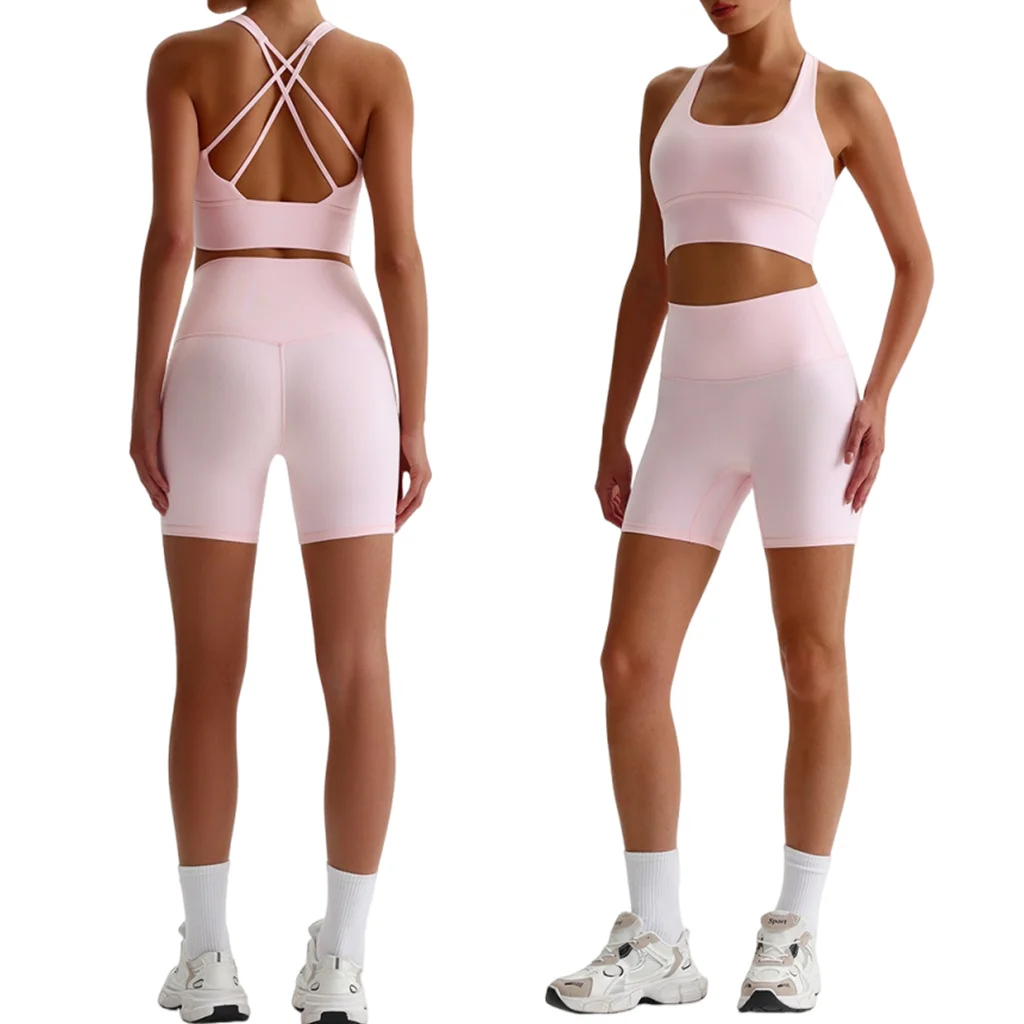 

Lemon Women Seamless Yoga Set Quick-Dry Naked Feel Backless Bra Booty-Lifting Shorts Outdoor Running Gym Fitness Workout Outfit