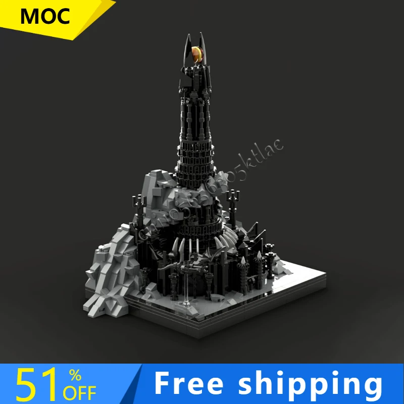 

1084 PCS Moc Building Blocks Rings Movie Black Tower Technology Bricks DIY Assembly Sets Collection Display Toys Christmas Gift