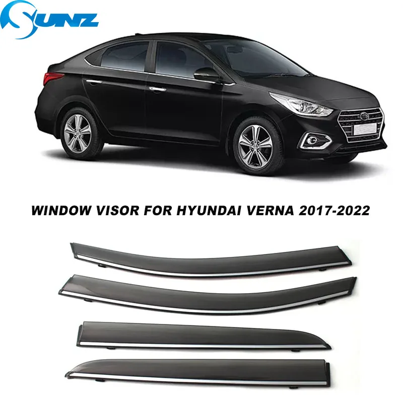 

Side Window Deflector For Hyundai Verna Sedan 2017 2018 2019 2020 2021 2022 Car Weathershield Door Visor Wind Sun Rain Guards