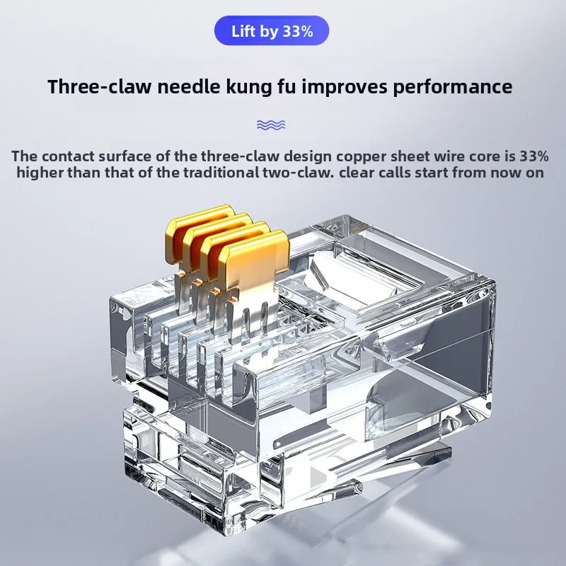 RJ11 6P4C 6P2C Plug Konektor Komputer 2Core 4Core 6Core Kabel Telepon Mesin Faks Rj11Connector 6P 2c 4c 6c