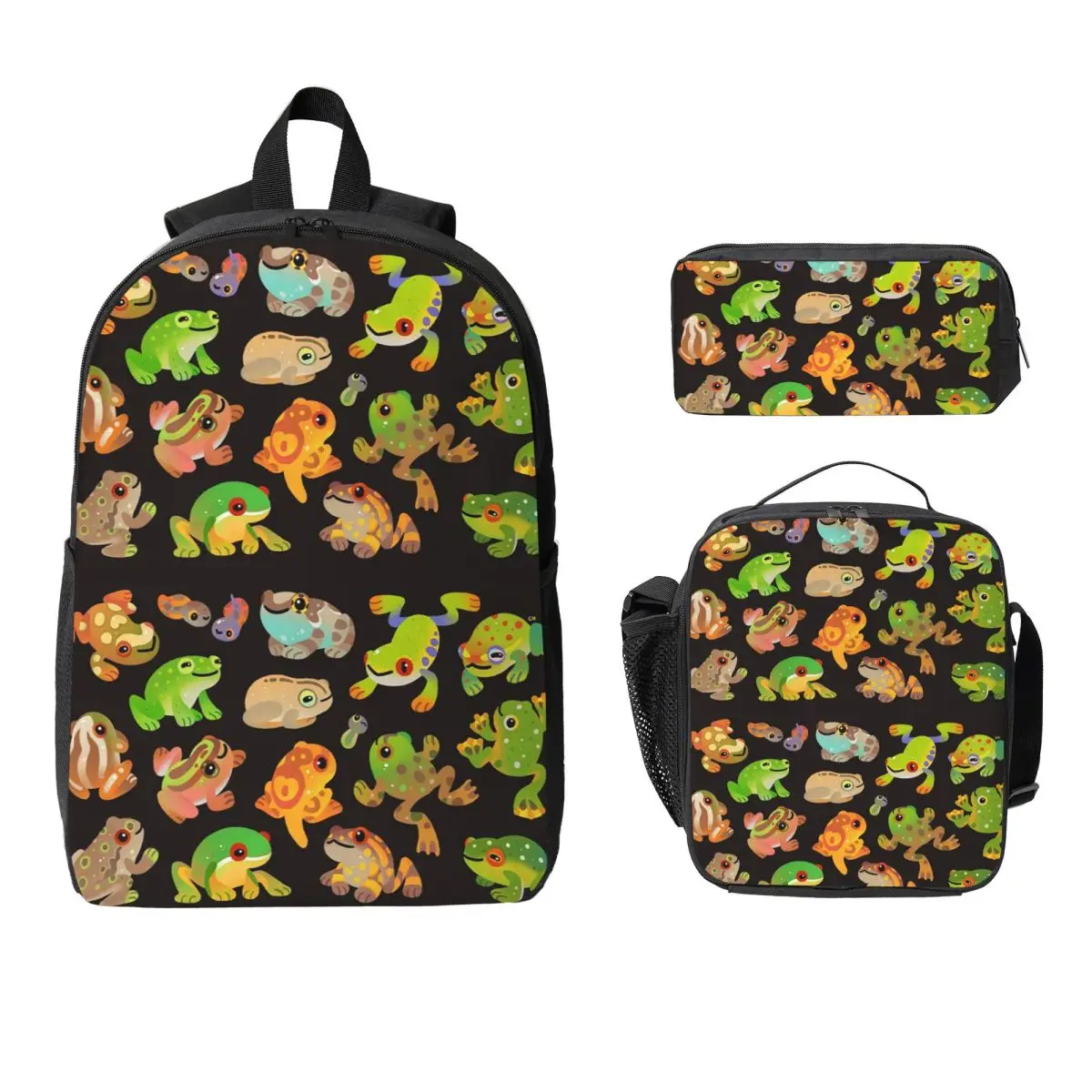 

Tree Frog - Dark Backpack Student Boys Girls BookBag School Bag Computer Shoulder Bags 3ps Insulated Lunch Bag Pencil Case