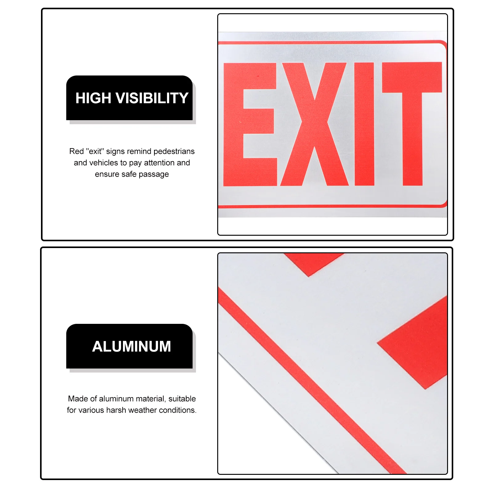 Aluminum Alloy Reflective Safety Weather Resistant Mall Direction Indicator Wall Mounted Emergency Signexit Signs