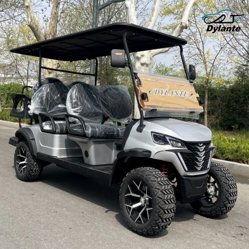 

Factory Customized Wholesale 6 Seat Electric Golf Cart Cool Ambient Light Disc Brake Independent Suspension Off-Road Hunting Car
