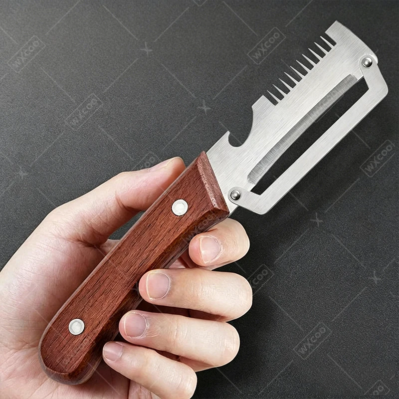 WXCOO Vegetable Peeler Stainless Steel Peeler MultiFunction Kitchen Fruit Paring Knife 2-in-1 Bottle Opener Specific Peeler