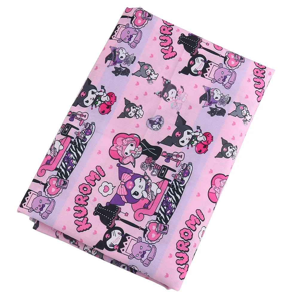 wide145cm Cartoon Sanrio Kuromi My Melody Polyester Cotton Fabric for Tissue Kids Sewing Quilting Fabrics Needlework DIY