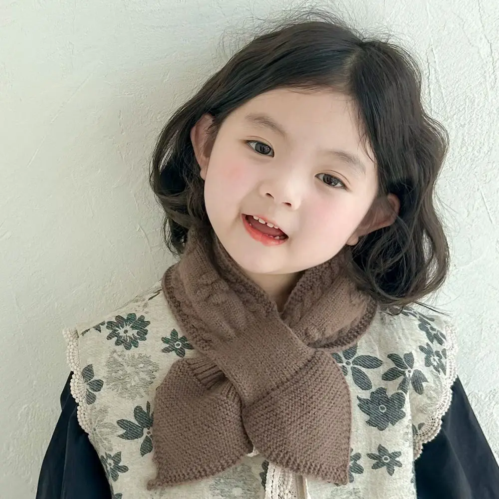 Simple Warm Kids Winter Scarf Thick Soft Knitted Scarf Princess Cute Neck Warmer Baby Boys Girls
