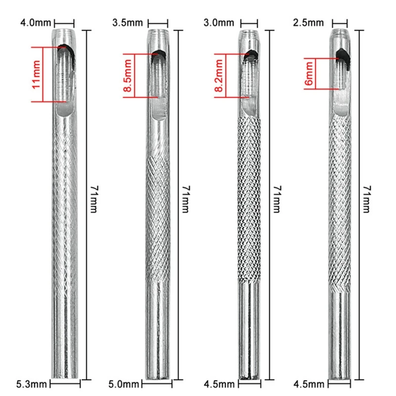 Perforateur de trou en cuir amélioré rond en acier en cuir artisanat poinçon trou creux Cutter E65B
