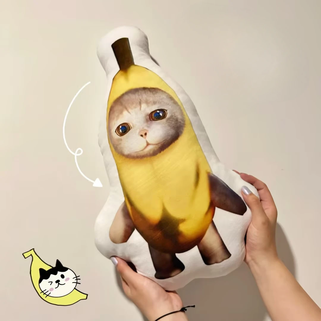 Creative Hot Selling Banana Cat Doll Mini Pillow Cute Pendant Stuffed Animals Plush Kawaii Exquisite Juguetes Gift for Friend