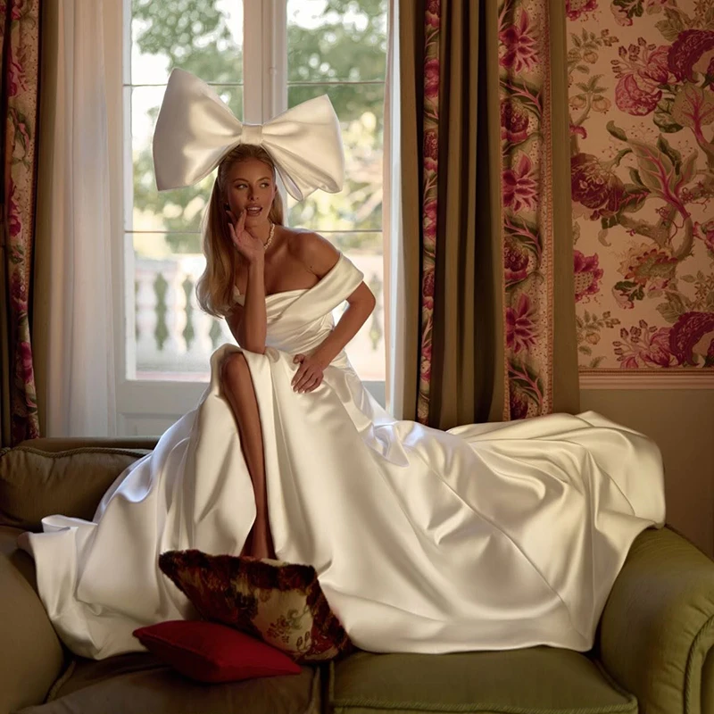 Eightree Boho 2026 A-lijn trouwjurken uit de schouder vloerlengte bruidsjurk prinses bruiloft bal galajurken op maat