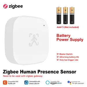 Bilashmart Smart Life ZigBee 24G MmWave Radar Motion Sensor Human Presence Detector Battery Powered Breathing Monitor Home Automation