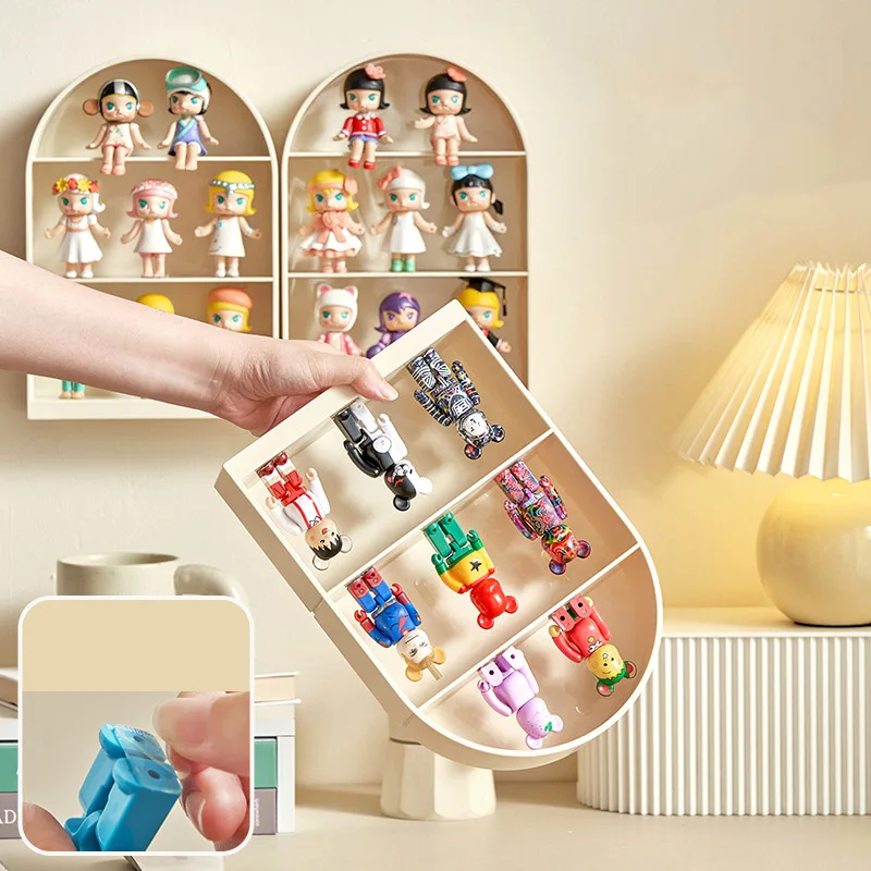 Wall Mounted Showcase PET Blind Box Figures Display Case Figures Display Stand Doll Toy Storage Box Model Artcrafts Organizer