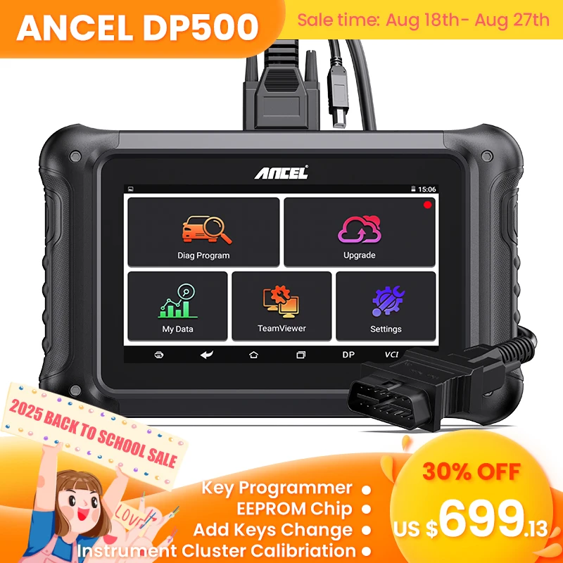 ANCEL DP500 Mileage Correction For Car OBD2 Scanner Key Programmer EEPROM Chip Add Keys Change Instrument Cluster Calibriation