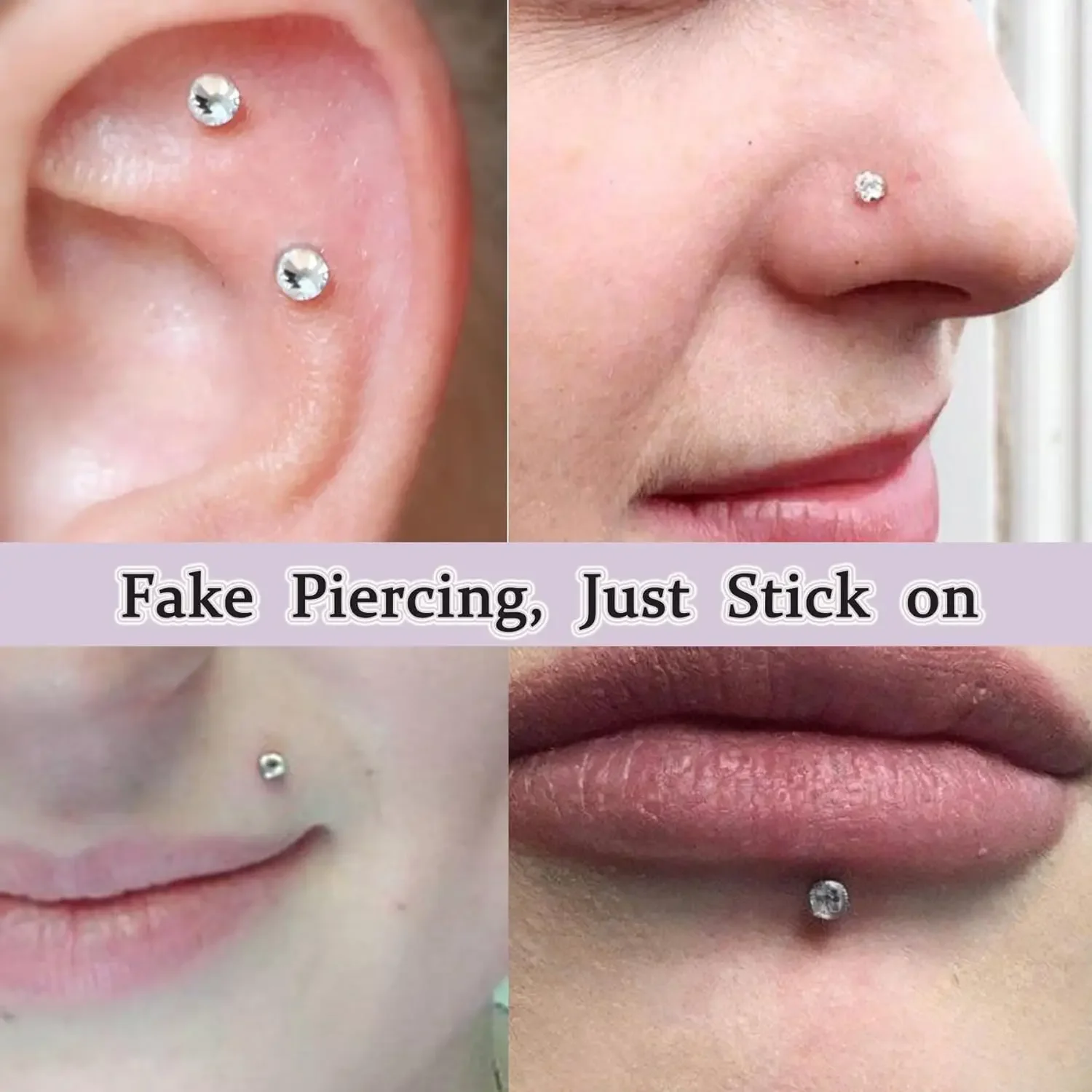 Fake Nose Stud Non Piercing Nose Stud Stick on Nose Studs Fake Nose Studs Silvery Face Gems Stick on Face Jewels Eye Jewels image 4