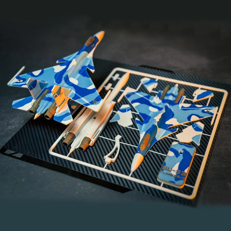 1Set Russian Sukhoi Su-33 Shipborne Fighter Jet Model Part Simulation Flanker-D Aircraft Length 206mm DIY Airplane Assembled Kit