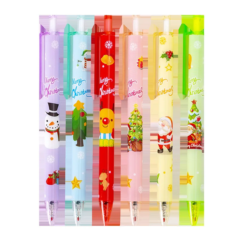6 Piece Cute Gel Pen Cartoon Christmas Gift Press Stationery Funny Pens