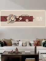 New Chinese style living room clock, wall clock, electronic clock, wall mounted high-end LED wall light 2025 new model