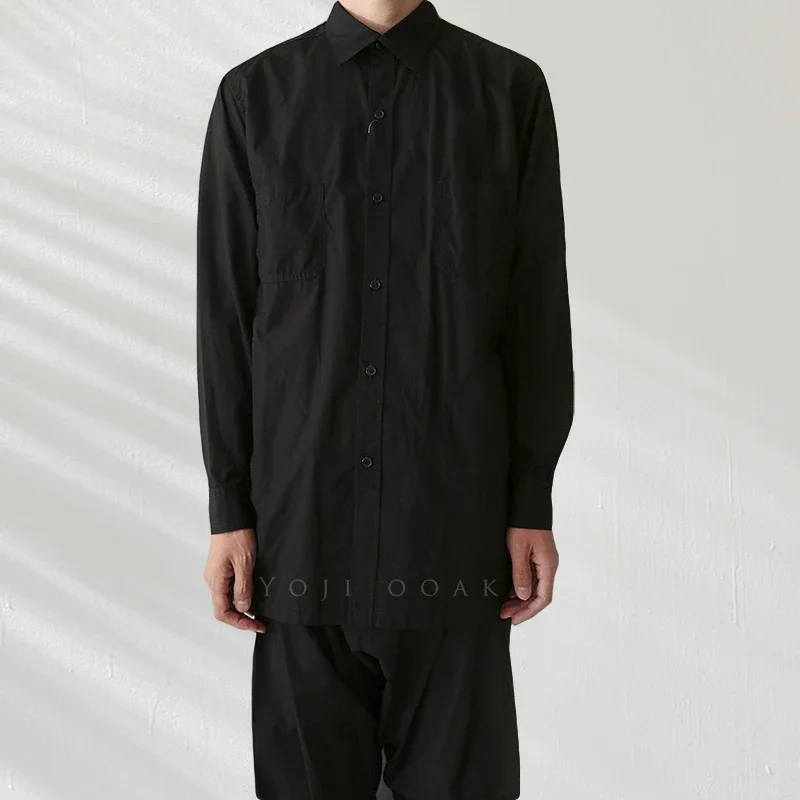 قميص YOJI OOAK من القطن البوبلين مع فتحة خلفية وقميص بوبلين قطني أصلي بأكمام طويلة وطية صدر السترة #1