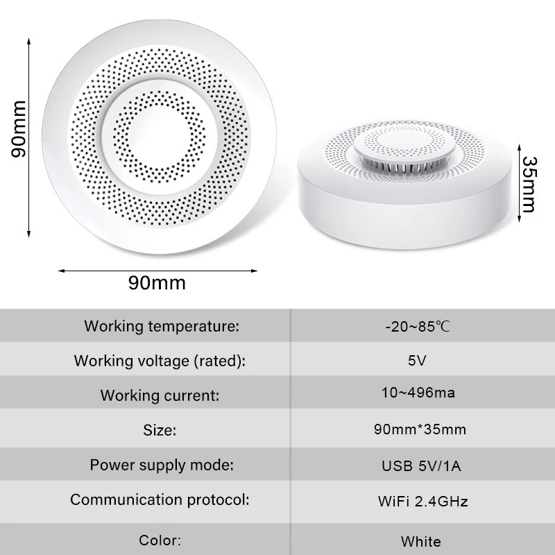 Imagem -06 - Tuya Wifi Smart Air Box Monitor de Qualidade Sensor Co2 Medidor de Temperatura e Umidade Detector de Gás Automação Alarme Dector Voc Hcho