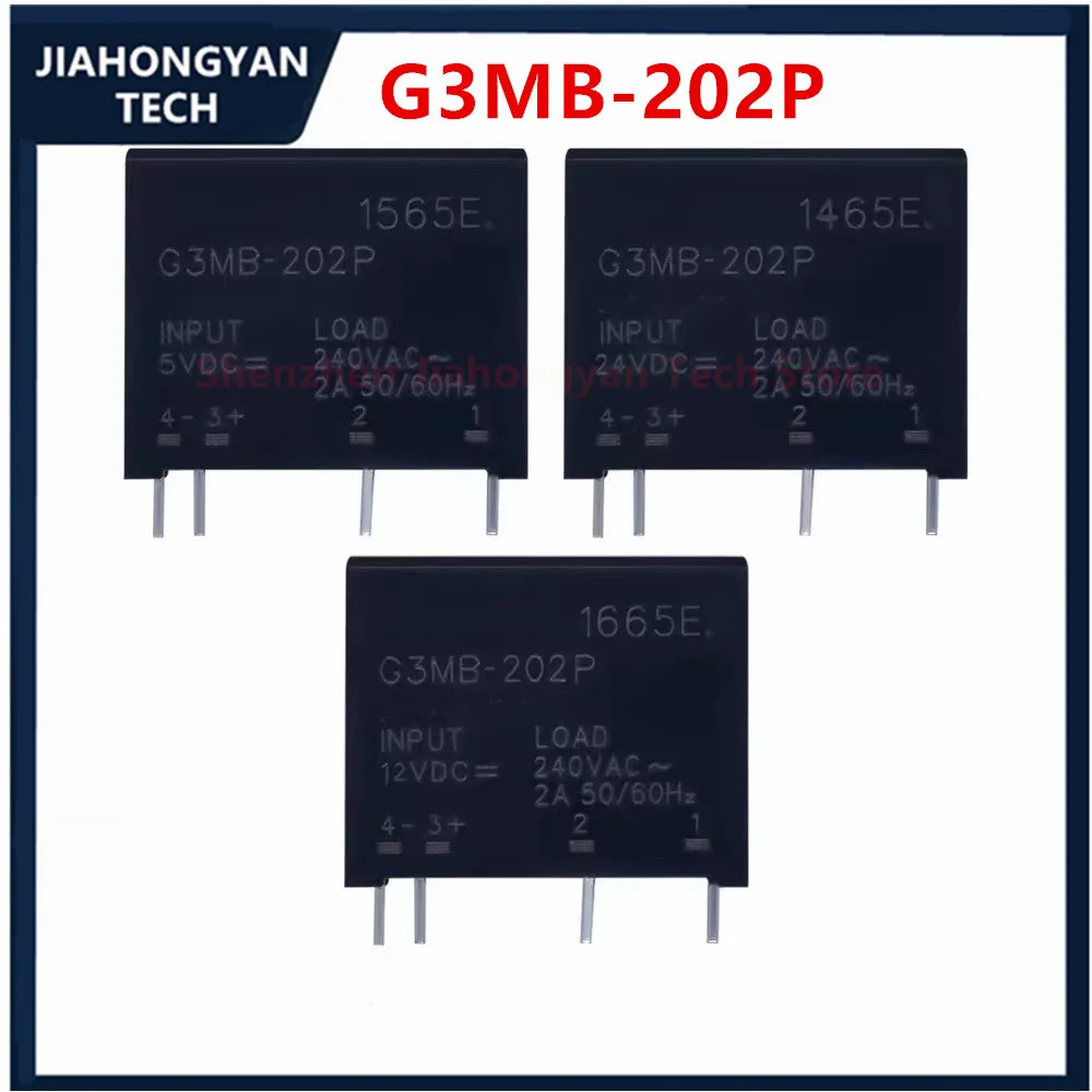 JHY 5PCS 10PCS 20PCS New G3MB-202P 5VDC/12VDC/24VDC Solid State Relay for DC Control with AC Normally Open Contact, 2A/240VAC