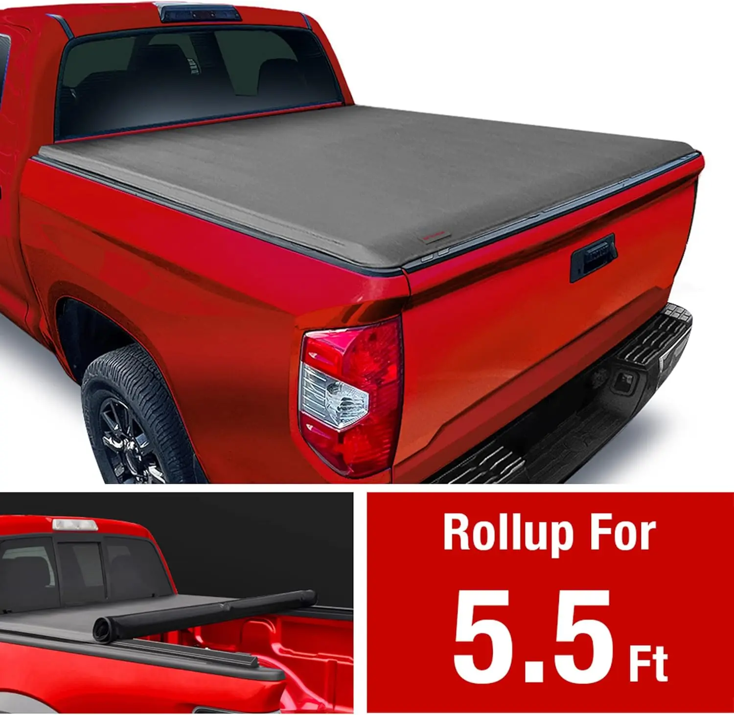 Soft Roll-up Truck Bed Tonneau Cover for 2022-2026 Toyota Tundra, 5.5' Bed, Ensures Cargo Protection
