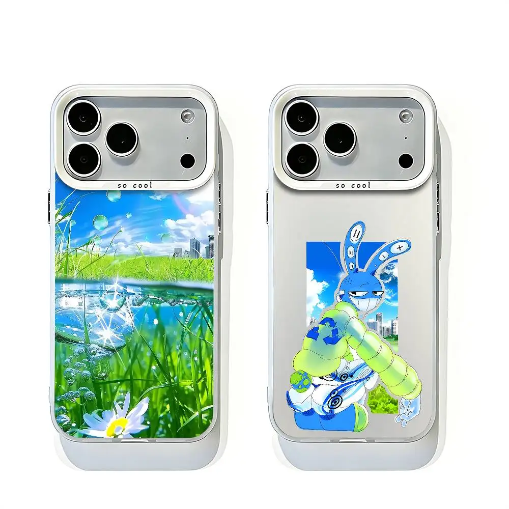 

Frutiger Aero White Matte Bumper Cover For iPhone 17 16 15 14 13 12 11 Pro Max Large Camera Hole Case