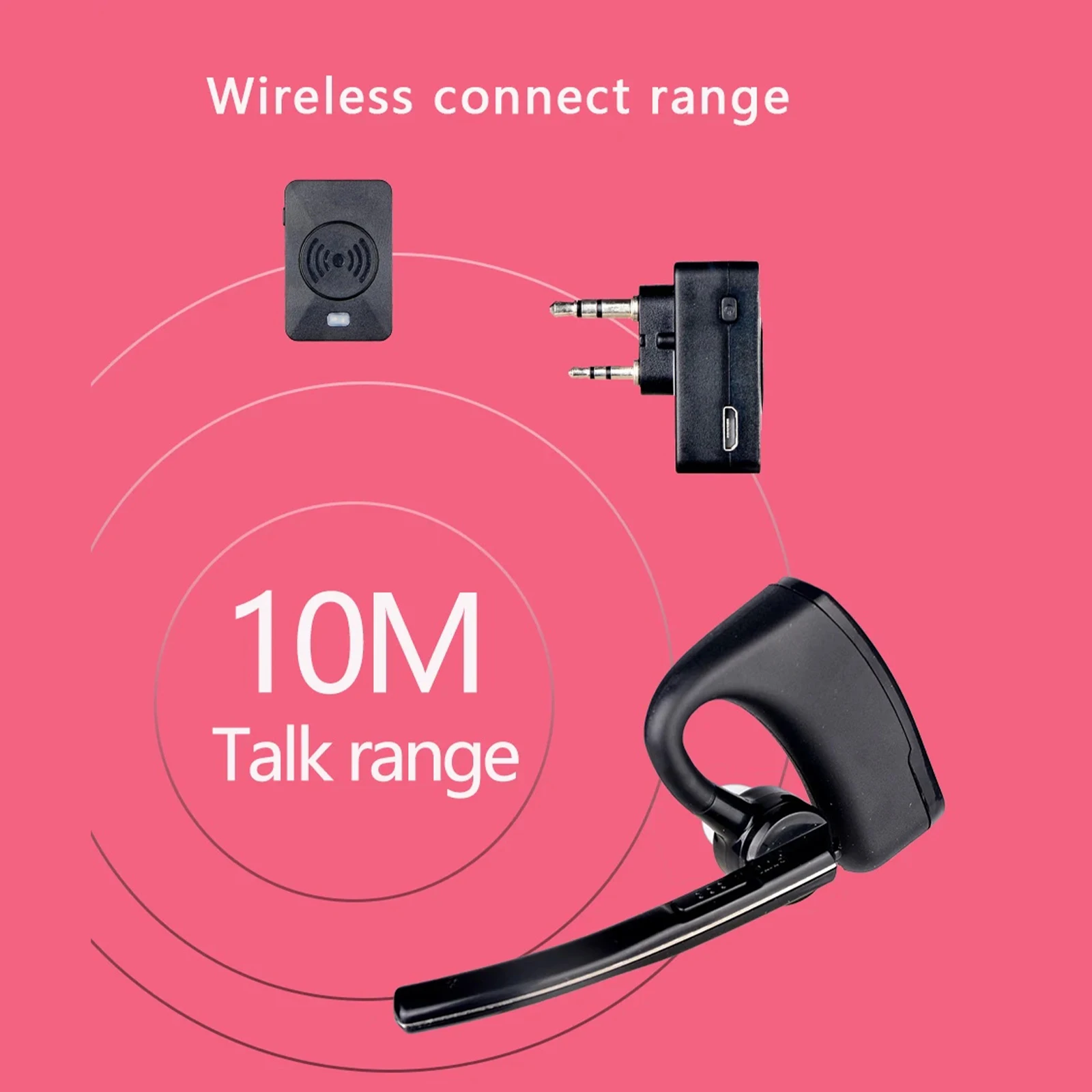 Walkie Talkie Bluetooth-Compatible Headset Handsfree PTT Earpiece Headphone for Radtel RT-490 RT-830 RT-470 RT-470X RT-890RT12