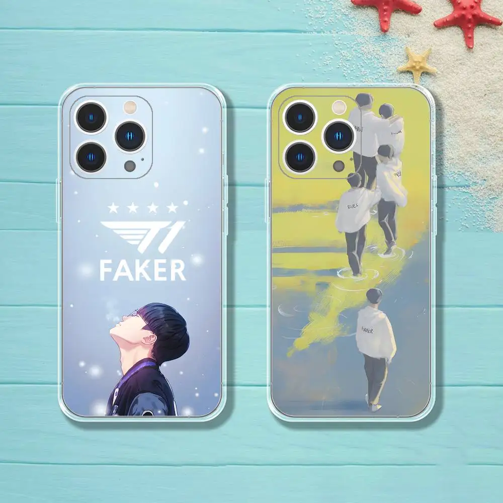 

L-LOL T1 F-Faker Phone Case iPhone 16 17 15 14 13 12 11 Pro Max Plus Mini Clear Full Back Cover Silicone Soft Shell