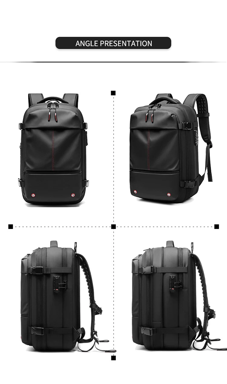 Reise-Rucksack für Herren 17 Zoll Laptop-Rucksack mit Vakuum-Kompression Business-Rucksack mit Großer Kapazität Schul-Rucksack Erweiterbarer Outdoor-Rucksack – Detail 14