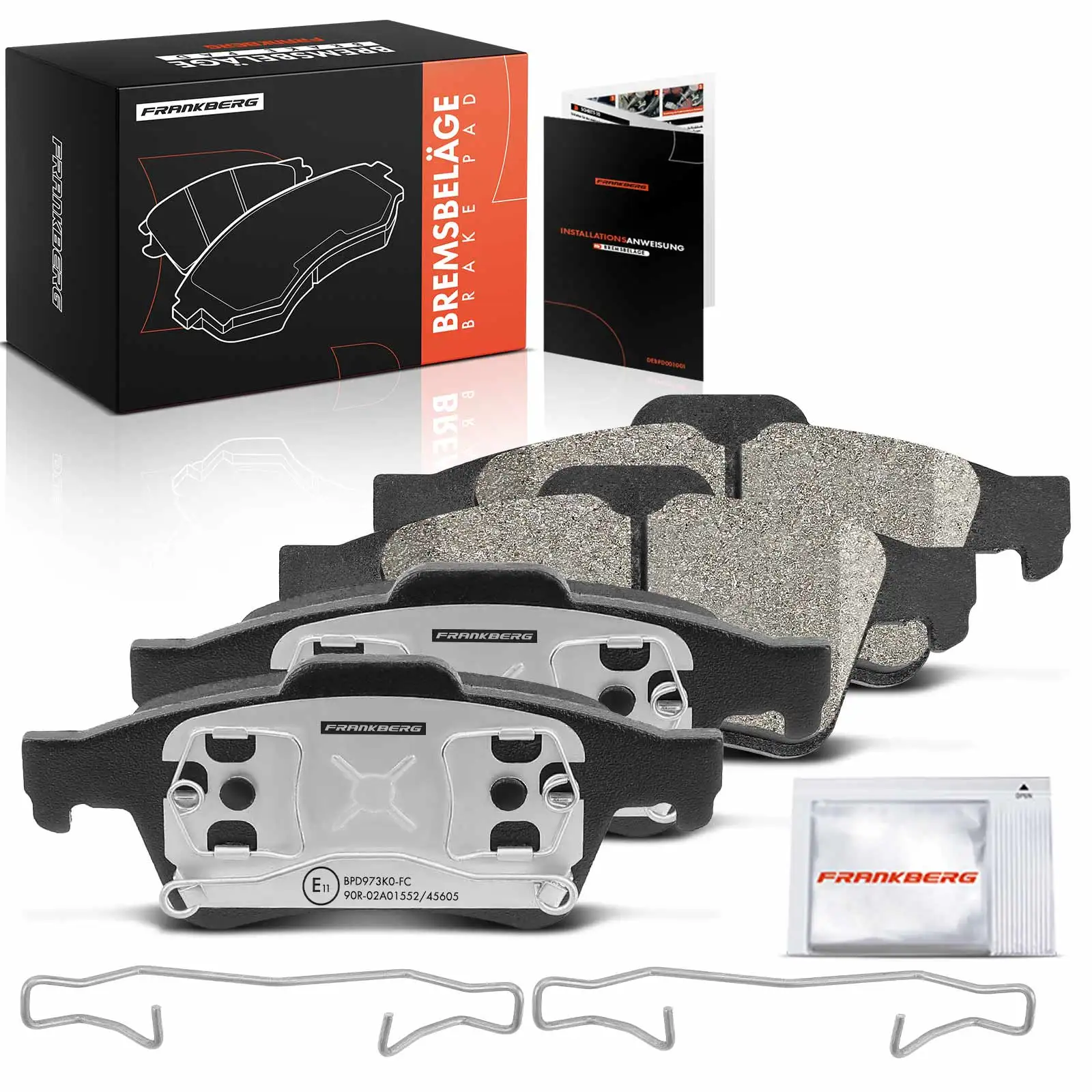 Frankberg 4x remblokken achter voor Renault Espace IV, Laguna II Grandtour, Megane Van, Saloon en Vel Satis 7701206609