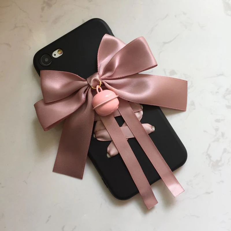 Harajuku Y2K Lolita Case for Apple iPhone 16 15 11 13 12 14 Pro Max Bowknot Sweet Girl Lo Phone Case Ribbon Handmade Soft Cover