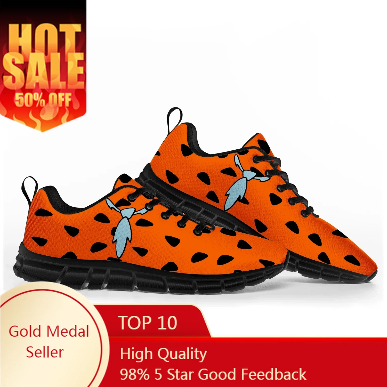 

Cartoon Primitive Man Fred Flintstone Sports Shoes Mens Womens Teenager Sneakers Couple Custom High Quality Shoe