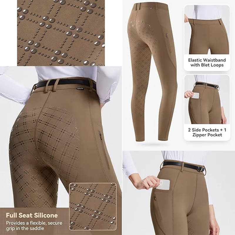 سميكة المؤخرات النساء السيليكا عدم الانزلاق تنفس مرونة عالية الخصر ركوب الخيل السراويل الدافئة الصوف الفروسية طماق ملابس رياضية