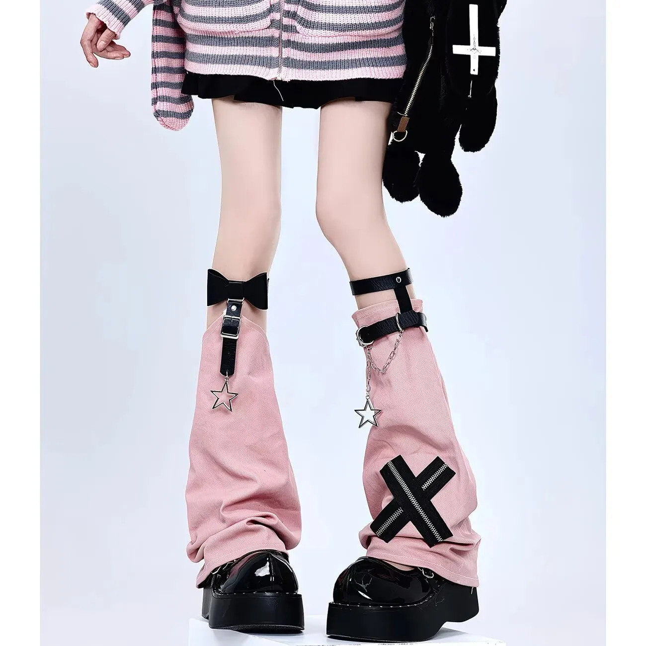 

Korean Fashion Subculture Y2K Spicy Girls JK Knee Socks Women's Autumn Winter Vintage Leg Warmers Punk Alt JK Accessories