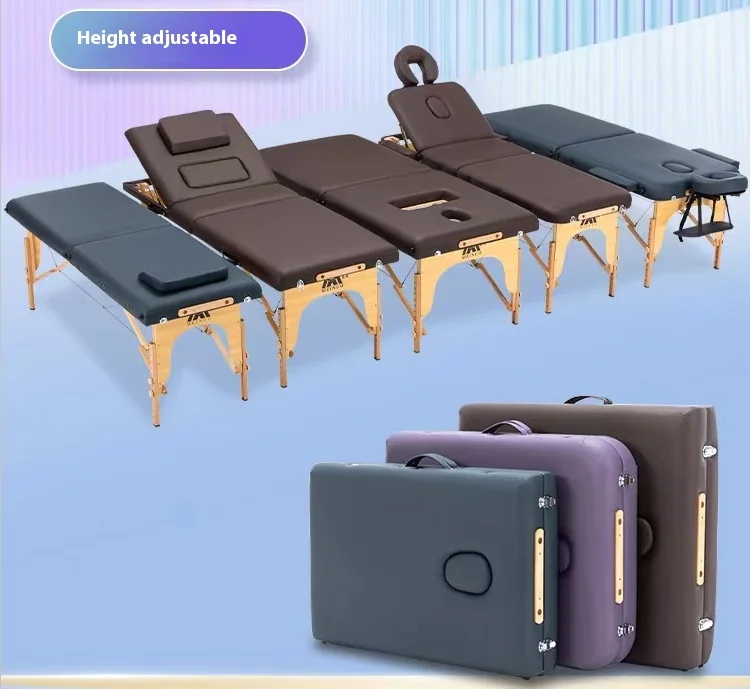 

SPA Massage Table Bed SPA Bed 2 Fold Massage Table Heigh Adjustable PU Portable Salon Bed Portable massage table