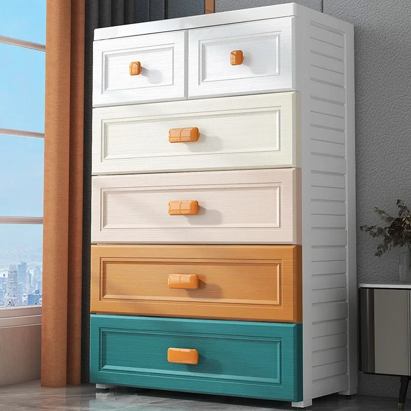 

50-Face wide pure white drawer storage cabinet, locker, finishing box, plastic household bedside table