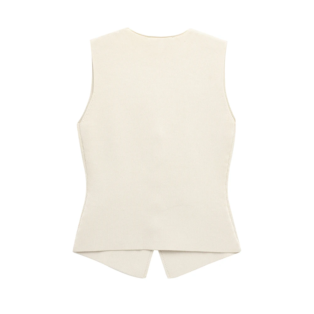 2025 Spring /Summer Newest Women's Fashion Buckle Knitted Tank Top Long Skirt Set Metal Knitted Folded conjunto dos piezas mujer