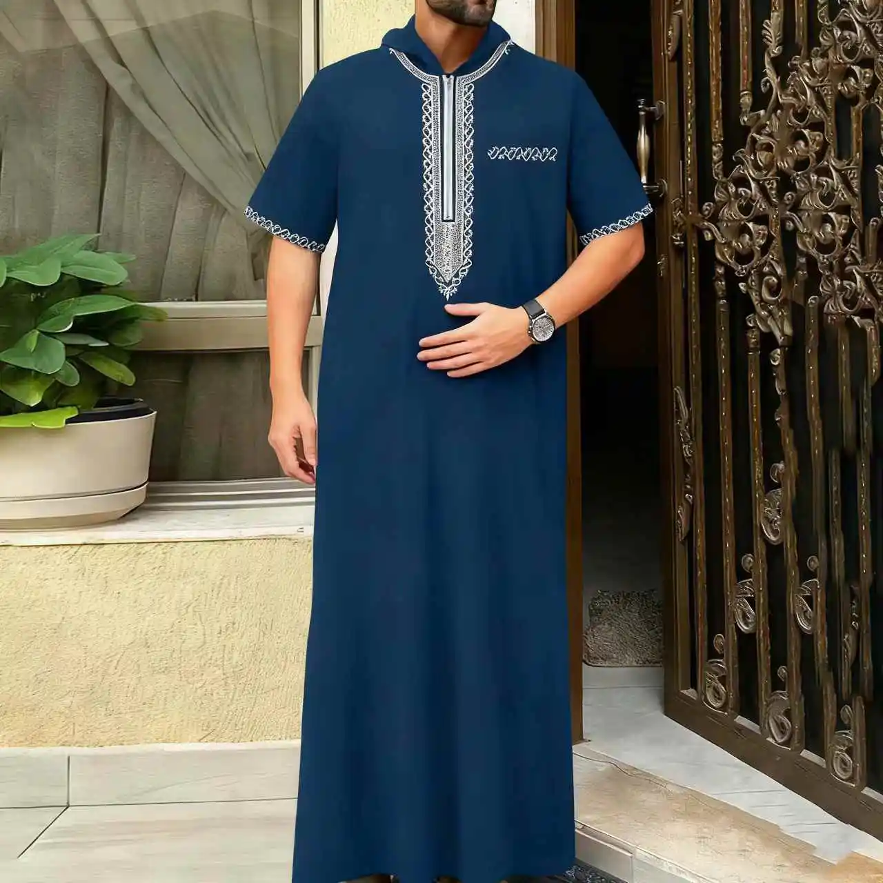 Men's Embroidered Islamic Shirt - Ramadan Style