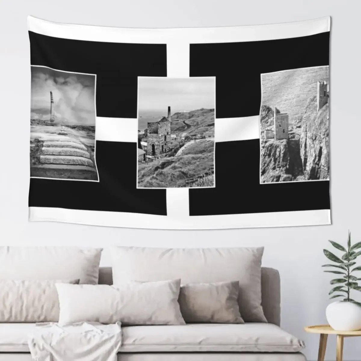 

The Cornish Flag And Its Tin mines Tapestry Art Mural Wallpapers Home Decor Home Decorating Aesthetic Home Decor Tapestry