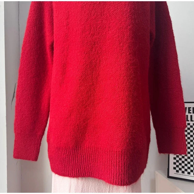 Damenrock 2-teiliges Set, gestrickter Rollkragenpullover mit langen Ärmeln, gerade lange Röcke, schicke einfarbige Outfits für Frühling und Herbst. – Detail 6