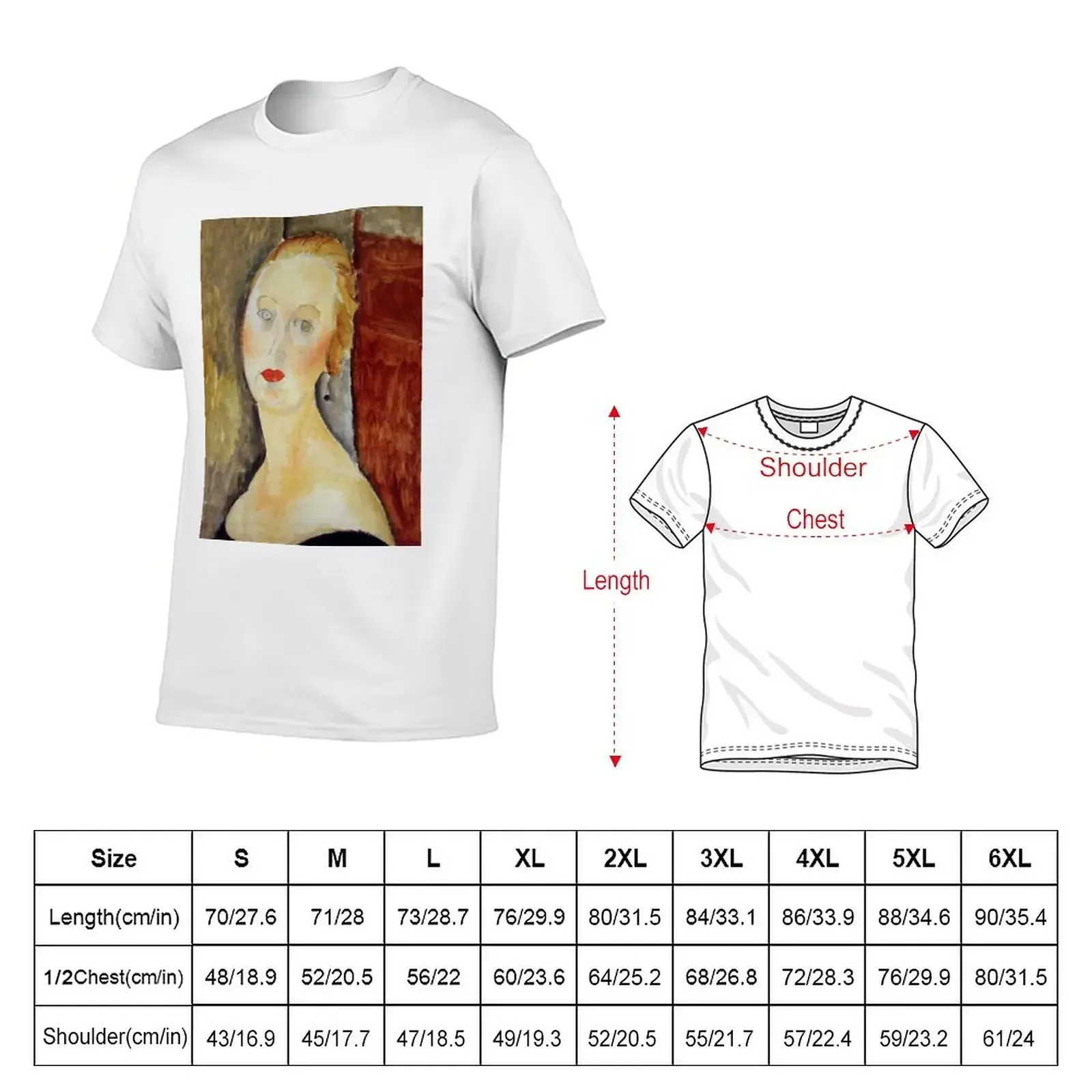 Vintage Amedeo Modigliani - Nancy 1918 Fine Art T-Shirt blanks plus size tops men clothes